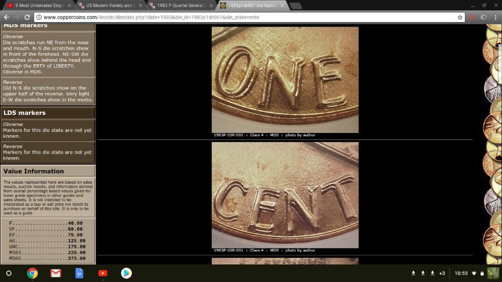 1983-P-Quarter-Several-Die-Cracks-On-Reverse